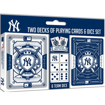 MasterPieces Officially Licensed MLB New York Yankees 2-Pack Playing cards & Dice set for Adults