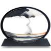 Atigrado Large Zen 12" Moving Sand Art - Large Round Glass Frame with Mindful Black Sand - 3D Deep Sea Sandscape Hourglass for Office & Home Decor, Stress Relief & Meditation Aid for Adults view 1