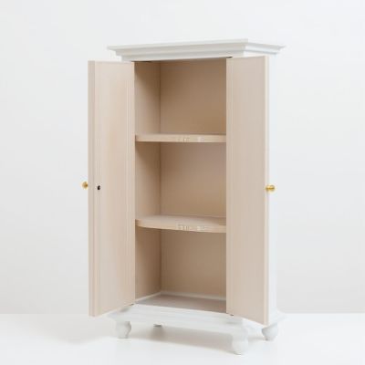 1:12 Scale Dollhouse Wardrobe Wooden Miniature Furniture with Hanging Door for Dollhouse Bedroom Doll House Accessories for 1:12 Scale
