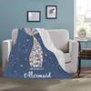 Artsadd Personalized Mermaid Gift for Girls, Custom Mermaid Tail Throw Blanket with Name, Personalized Name Receiving Swaddle Blanket for Infant Newborn Toddler, Customized Baby Girl Gifts 30"x40" view 3