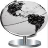 Black And White World Globe Lighting Led World Globe For Home Office 9.8" With Chrome Metal Base Stand view 1