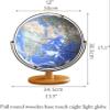 Newest World Globe 720 Rotating World Globe With Wooden Frame Geography Desktop Lighting Education 12 Large Nebula World Globe view 2