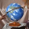 Newest World Globe 720 Rotating World Globe With Wooden Frame Geography Desktop Lighting Education 12 Large Nebula World Globe view 4