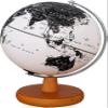 Black And White World Globe Lighting Led World Globe For Home Office 9.8" With Chrome Metal Base Stand view 1