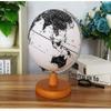 Black And White World Globe Lighting Led World Globe For Home Office 9.8" With Chrome Metal Base Stand view 4