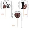 24 PCS Rugby Ball One Cupcake Toppers Glitter Love Heart American Football 2st Birthday Cupcake Picks for Rugby Sports Theme Baby Shower Kids First Birthday Party Cake Decorations view 2