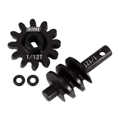 INJORA Underdrive Gears Differential Axle Steel Gears 1/12T Steel Worm Gears Upgrade Parts for AX24 SCX24 C10 JLU Gladiator Bronco Deadbolt Axial 1/24 RC Crawler Car