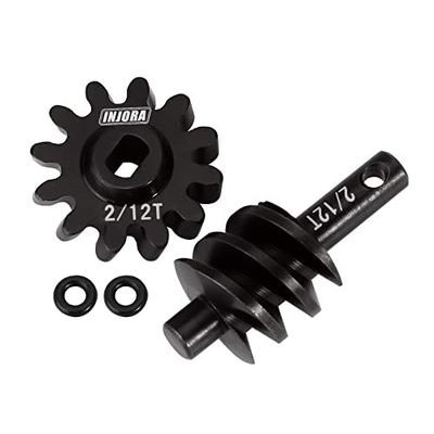 INJORA Overdrive Differential Axle Steel Gears 2/12T Steel Worm Gears Upgrade Parts for AX24 SCX24 C10 JLU Gladiator Bronco Deadbolt Axial 1/24 RC Crawler Car