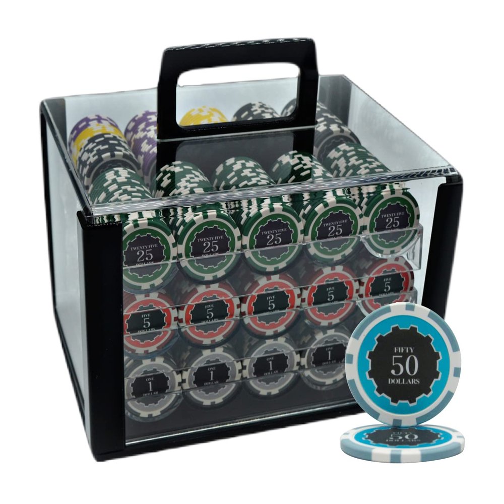 600pcs 13.5G Eclipse Poker Chips Set with Heavy Duty Acrylic Case & Chips Trays