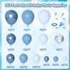 143Pcs Blue Balloons Arch Garland Kit, Different Size Metallic Blue Macaron Confetti Balloons for Boys Blue Birthday Baby Shower Wedding Ocean Themed Party Background Decorations Supplies view 2