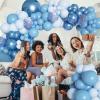 143Pcs Blue Balloons Arch Garland Kit, Different Size Metallic Blue Macaron Confetti Balloons for Boys Blue Birthday Baby Shower Wedding Ocean Themed Party Background Decorations Supplies view 3