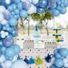 143Pcs Blue Balloons Arch Garland Kit, Different Size Metallic Blue Macaron Confetti Balloons for Boys Blue Birthday Baby Shower Wedding Ocean Themed Party Background Decorations Supplies view 4