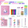MAIGOZON Fruit Scented Markers Set 56Pcs with Glitter Unicorn Pencil Case & Stationery,Art Supplies for Kids Ages 4-6-8, Art Coloring Kits Box,Gifts Toy for Girls Age 5,7,Pencil&Crayon Drawing Stuff view 2