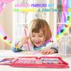 MAIGOZON Fruit Scented Markers Set 56Pcs with Glitter Unicorn Pencil Case & Stationery,Art Supplies for Kids Ages 4-6-8, Art Coloring Kits Box,Gifts Toy for Girls Age 5,7,Pencil&Crayon Drawing Stuff view 4