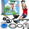 Hyponix Sporting Zip Line Kit for Kids and Adults, 100/120/150/200 ft, Up to 350 Lbs, Removable Trolley, Rustproof Stainless Steel, Quick Setup with Ratchet, Safety Harness, Backyard Adventure Fun view 1