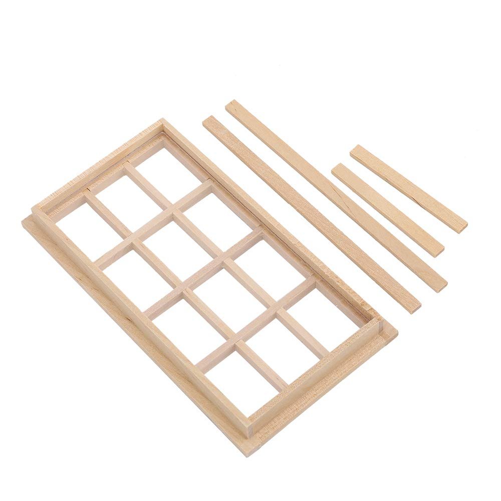 112 Dollhouse Mini Furniture Miniature Model Wooden 12 Pane Window DIY Accessories