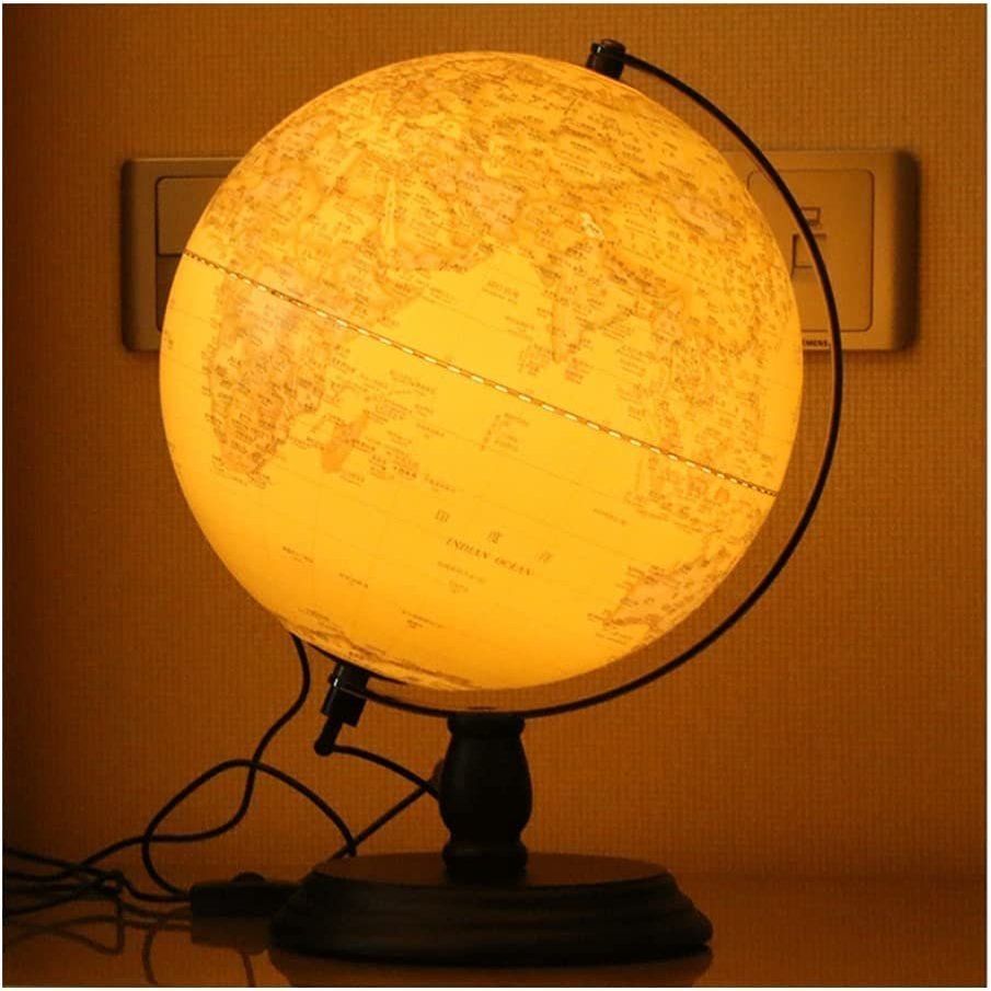 World Globe Raised Relief Lighting Globe Lamp Globe Globe Adult Education World Globe With Bracket Retro Desktop Decoration