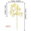 24 PCS Pumpkin Oh Baby Cupcake Toppers Glitter Gender Reveal Pumpkin Cupcake Picks for Fall Theme Baby Shower Kids Birthday Party Cake Decorations Supplies Gold view 2
