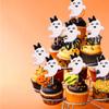 24 PCS Ghost Cupcake Toppers Pink and Black Glitter Bow Spooky Halloween Cupcake Picks for Halloween Ghost Theme Baby Shower Kids Birthday Party Cake Decorations Supplies view 3