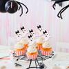 24 PCS Ghost Cupcake Toppers Pink and Black Glitter Bow Spooky Halloween Cupcake Picks for Halloween Ghost Theme Baby Shower Kids Birthday Party Cake Decorations Supplies view 4