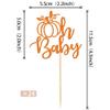 24 PCS Pumpkin Oh Baby Cupcake Toppers Glitter Fall Theme pumpkin Cupcake Picks Baby Shower Cake Decorations for Pumpkin Theme Gender Reveal Kids Birthday Party Supplies Orange view 2