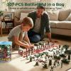 3 otters 307 Piece Army Men Military Set, Military Battle Toy Set Play Figure Playsets for Kids Boys, Plastic Soldiers with Vehicles & Accessories, for Grandkids, with Storage Container view 2