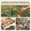 3 otters 307 Piece Army Men Military Set, Military Battle Toy Set Play Figure Playsets for Kids Boys, Plastic Soldiers with Vehicles & Accessories, for Grandkids, with Storage Container view 4
