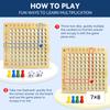 BAKAM Wooden Multiplication Board Math Game for Kids 8-12, Math Manipulatives Set with 100PCS Flash Cards for Kids 6-8 Years Old, Montessori Counting Toy Preschool Learning view 4