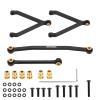 RCAWD Weighted Servo Y-Link Linkage Steering Link Tie Rod w Brass Pivot Ball for FMS EAZYRC ROC Hobby FCX24 1/24 Crawlers Upgrades Parts for #C3027#C3028 Black view 1