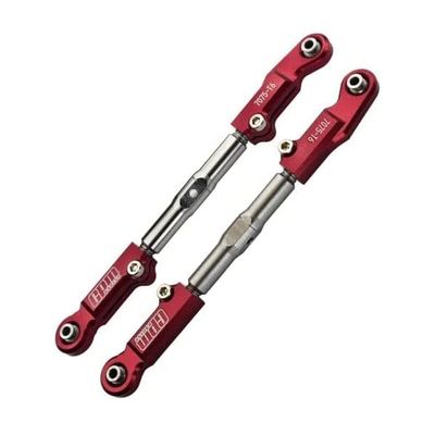 Aluminum 7075-T6+Stainless Steel Adjustable Front Steering Tie Rod For Traxxas 1/8 4WD Sledge Monster Truck 95076-4 - Red