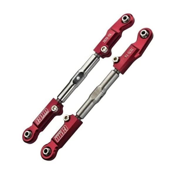 Aluminum 7075-T6+Stainless Steel Adjustable Front Steering Tie Rod For Traxxas 1/8 4WD Sledge Monster Truck 95076-4 - Red