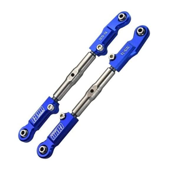 Aluminum 7075-T6+Stainless Steel Adjustable Front Steering Tie Rod For Traxxas 1/8 4WD Sledge Monster Truck 95076-4 - Blue