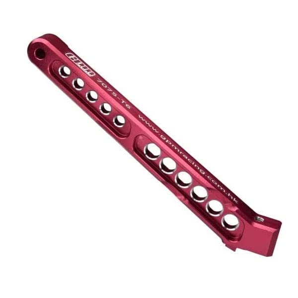 GPM for Arrma 1/7 Limitless V2 Speed Bash Roller-ARA7116V2 Upgrade Parts Aluminum 7075-T6 Rear Chassis Brace - 1Pc Set Red