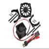 Aluminum Motor Heatsink with Cooling Fan Only Use with GPM Optional Quick Release Motor Base Item# SLE038A for Traxxas 1/8 4WD Sledge Monster Truck 95076-4 - 9Pc Set Black view 1