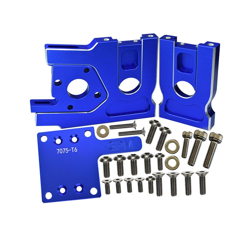 Palumma Aluminum Motor Mount for Traxxas, Quick Release Motor Base Set For TRAXXAS 1/8 4WD SLEDGE MONSTER TRUCK-95076-4 Upgrade Parts(Blue)