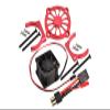 Aluminum Motor Heatsink with Cooling Fan Only Use with GPM Optional Quick Release Motor Base Item# SLE038A for Traxxas 1/8 4WD Sledge Monster Truck 95076-4 - 9Pc Set Red view 1