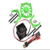 Aluminum Motor Heatsink with Cooling Fan Only Use with GPM Optional Quick Release Motor Base Item# SLE038A for Traxxas 1/8 4WD Sledge Monster Truck 95076-4 - 9Pc Set Green view 1