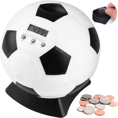AAPIE ABS Soccer Shape Piggy Bank with LCD Counter Multipurpose Football Counter Piggy Banks Coin Counting Bank Toy Gifts for Boys Decorative