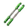 Aluminum 7075-T6+Stainless Steel Adjustable Front Steering Tie Rod For Traxxas 1/8 4WD Sledge Monster Truck 95076-4 - 6Pc Set Green view 1