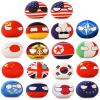 18pcs Countryballs Polish Ball Plush Toy Usa France Canada England Germany Japan China Short Plush Country Ball Plush Toy Mini Pillow Country Ball 4in view 1