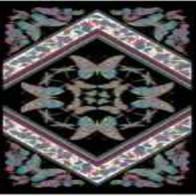 Benartex Alluring Butterflies by Anne Lauer 13305M 12 Black 24" Kaleidoscope Panel w/Metallic