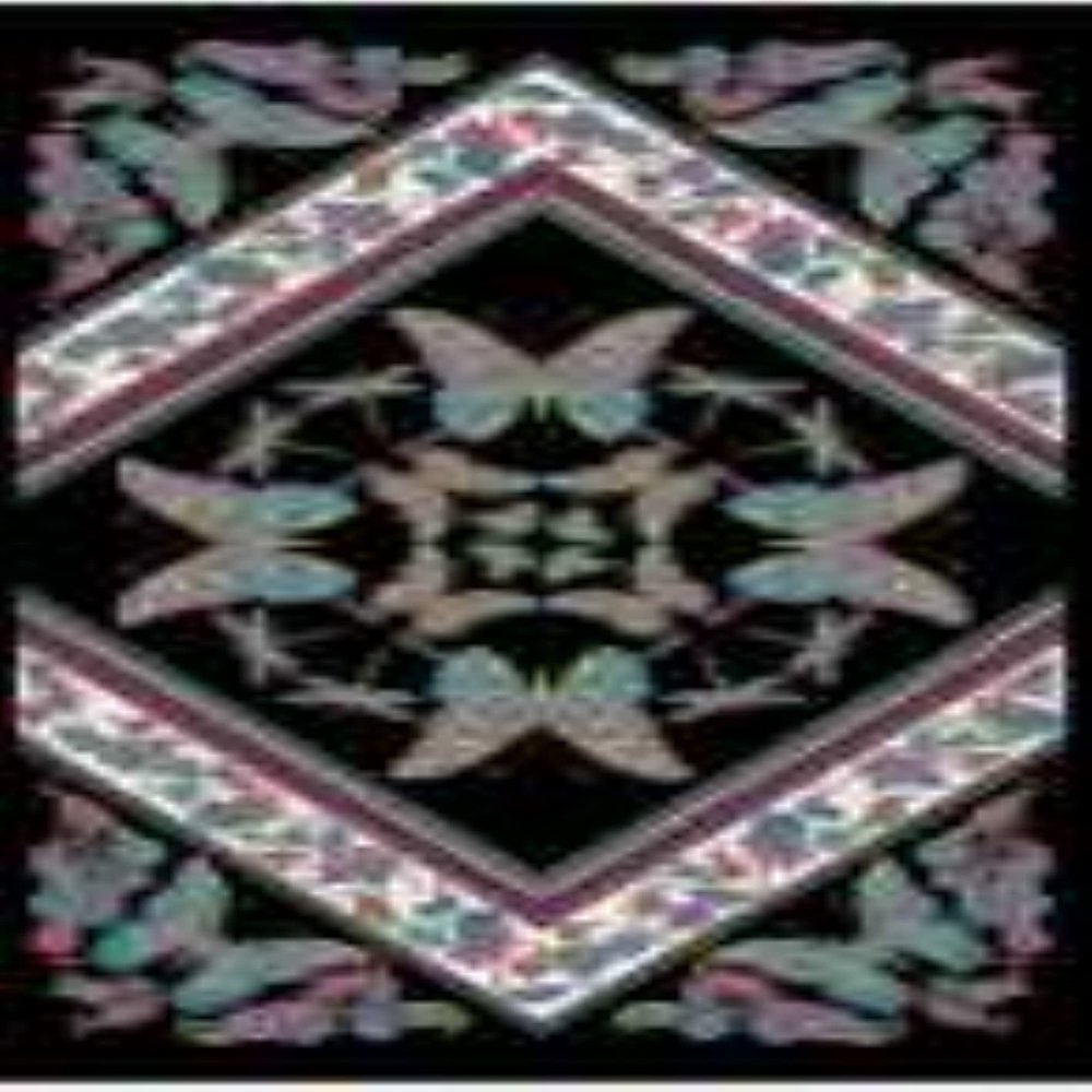 Benartex Alluring Butterflies by Anne Lauer 13305M 12 Black 24" Kaleidoscope Panel w/Metallic