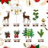 14PCS Christmas Cake Topper Merry Christmas Cake Decorations with Deer Santa Pine Tree for Xmas Winter Holiday Cake Decor Party Supplies (Gold) view 2
