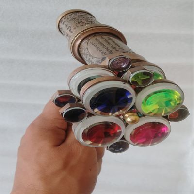 Antique Kaleidoscope Double Wheel Kaleidoscope Brass Handmade Education History Kaleidoscope Unique Classic by M/S Nautical Personalized