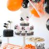 24 PCS Halloween Cupcake Toppers - Pink & Black Glitter Ghost, Little Boo, Witch Hat, Pumpkin Cake Decorations for Baby Shower, Birthday Party Supplies view 3