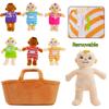 Qpewep Basket of Babies Plush Dolls, 8" Plush Diversity Baby Dolls- 6 Piece Set Interchangeable Clothes Stuffed Plush Figures for All Ages view 3