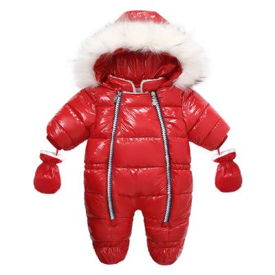 Infant Baby Girl Boy Warm Winter Snowsuit Jacket Clothes Zipper Thick Jumpsuit Hooded Snow Wear Coat Outwear Ski Boys (Red, 6-12 Months)