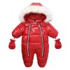 Infant Baby Girl Boy Warm Winter Snowsuit Jacket Clothes Zipper Thick Jumpsuit Hooded Snow Wear Coat Outwear Ski Boys (Red, 6-12 Months) view 1