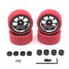BAIJAC Compatible with WPL MN Model LC 1/18 1/16 1/14 1/12 RC Car Universal Modified Metal Wheel Tires, Cool Multi-Color Tire Skin Upgrade Parts ( Color : Red ) view 1