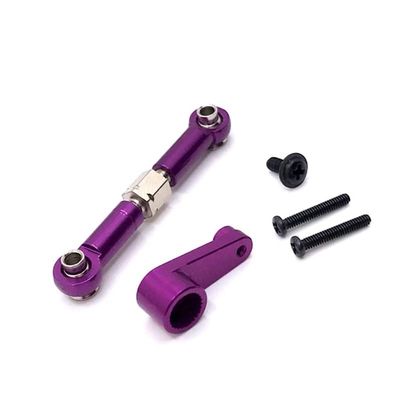 BAIJAC Metal Servo Arm and Servo Link Rod for Wltoys 144001 144010 124016 124017 124019 RC Car Upgrade Parts Accessories ( Color : Purple )